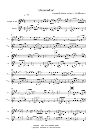 Shenandoah for Trumpet and Violin Duet