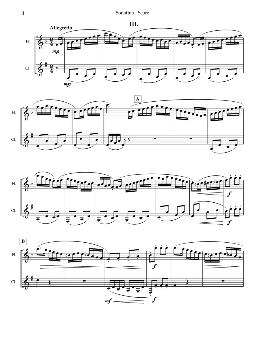 Sonatina Op. 55, No. 2 Woodwind Duet scores gallery preview page 5