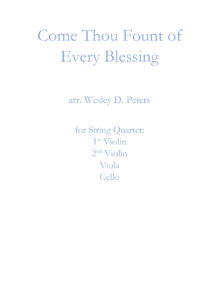 Book cover for Come Thou Fount of Every Blessing (String Quartet)