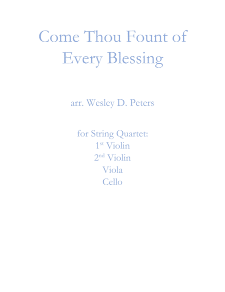 Come Thou Fount of Every Blessing (String Quartet) image number null