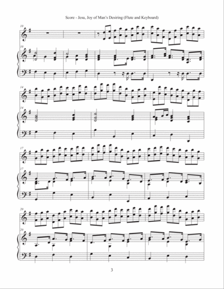 Jesu, Joy of Man's Desiring (Flute and Keyboard) Flute Solo scores gallery preview page 3