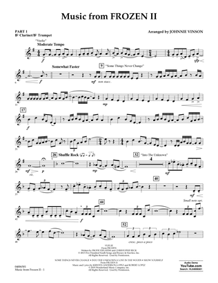 Book cover for Music from Disney's Frozen 2 (arr. Johnnie Vinson) - Pt.1 - Bb Clarinet/Bb Trumpet