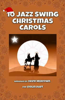 Book cover for 10 Jazz Swing Carols for Violin Duet