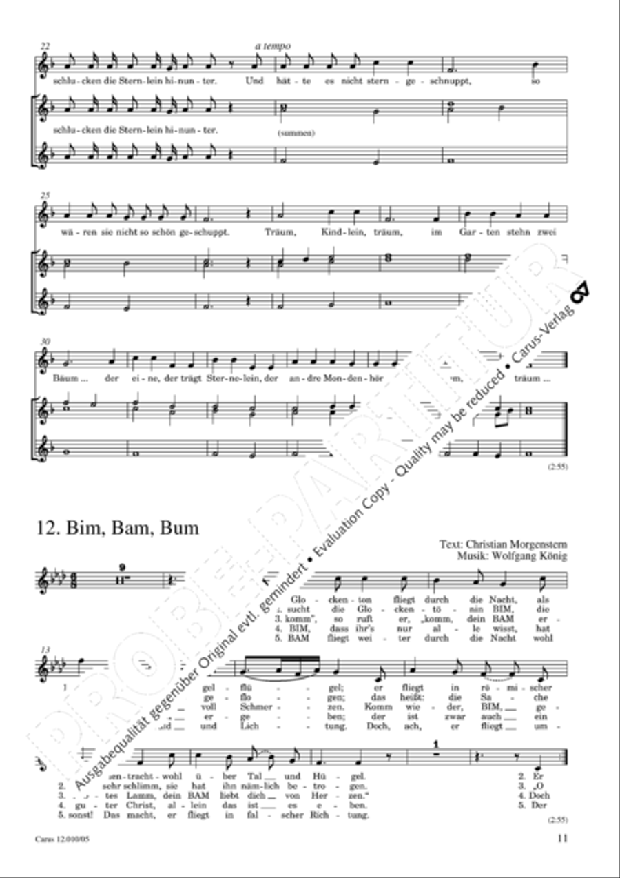 Morgensternlieder Choir scores gallery preview page 12