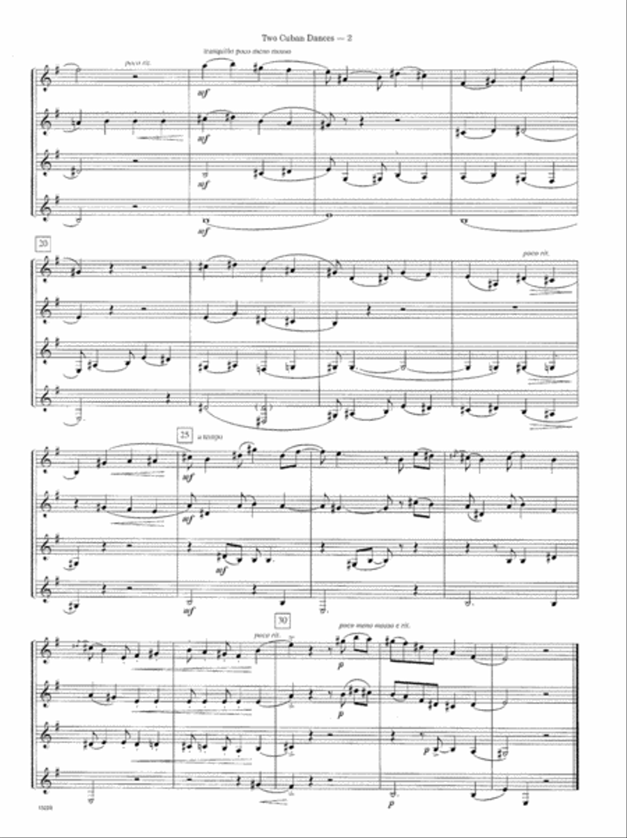 Two Cuban Dances Clarinet Quartet scores gallery preview page 3