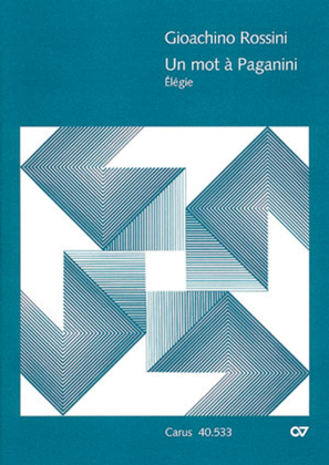 Book cover for Un mot a Paganini. Elegie
