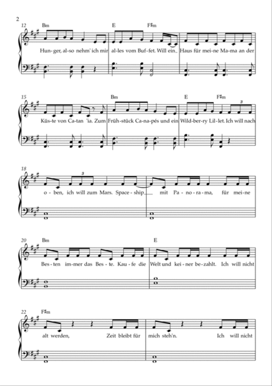 Wildberry Lillet Wildberry Lillet Easy Piano scores gallery preview page 2