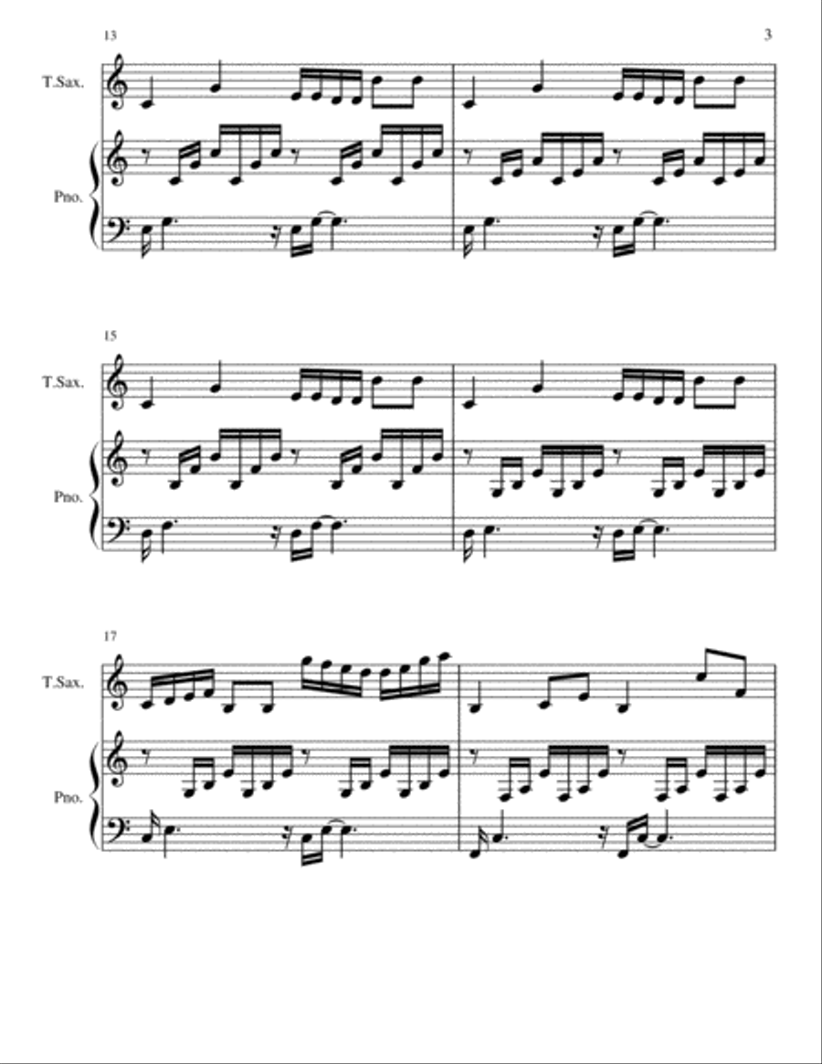 Prelude in C Tenor Saxophone scores gallery preview page 3