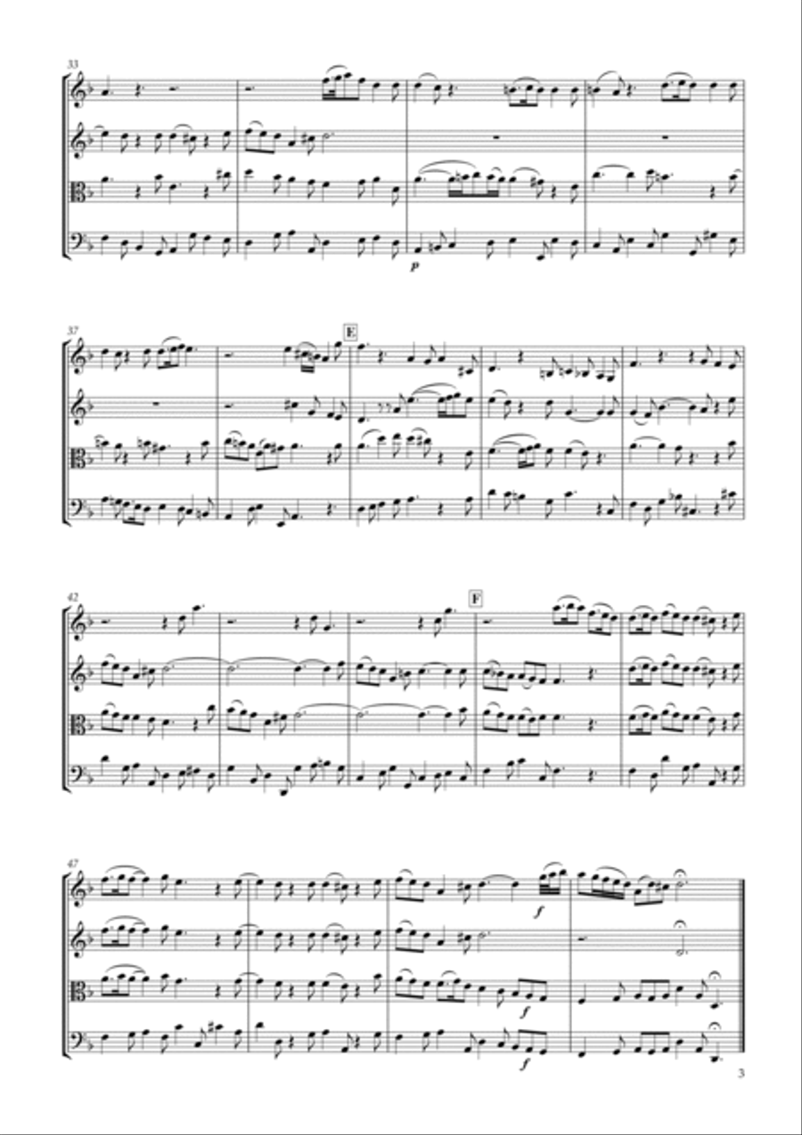 'Kind Health descends on downy wings' from 'Ode for the birthday of Queen Anne' HWV.74 for String Qu String Trio scores gallery preview page 3