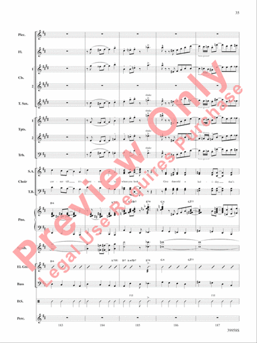 Elf: A Medley from the Broadway Musical Choir scores gallery preview page 36