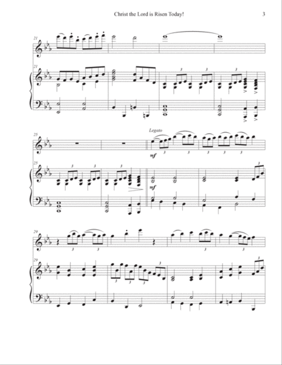 Christ the Lord is Risen Today! (Violin-Piano) Violin Solo scores gallery preview page 3