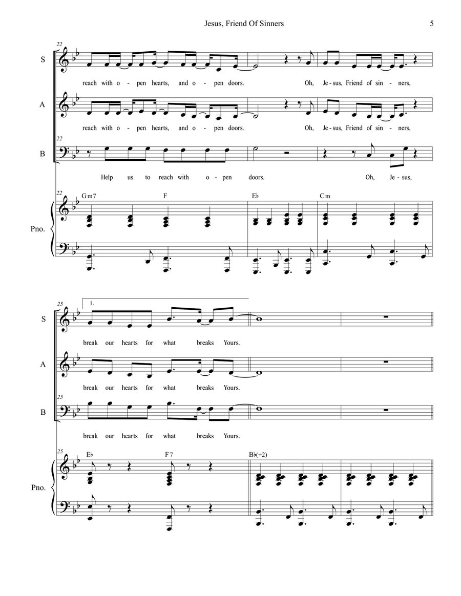 Jesus, Friend Of Sinners Piano, Vocal scores gallery preview page 5