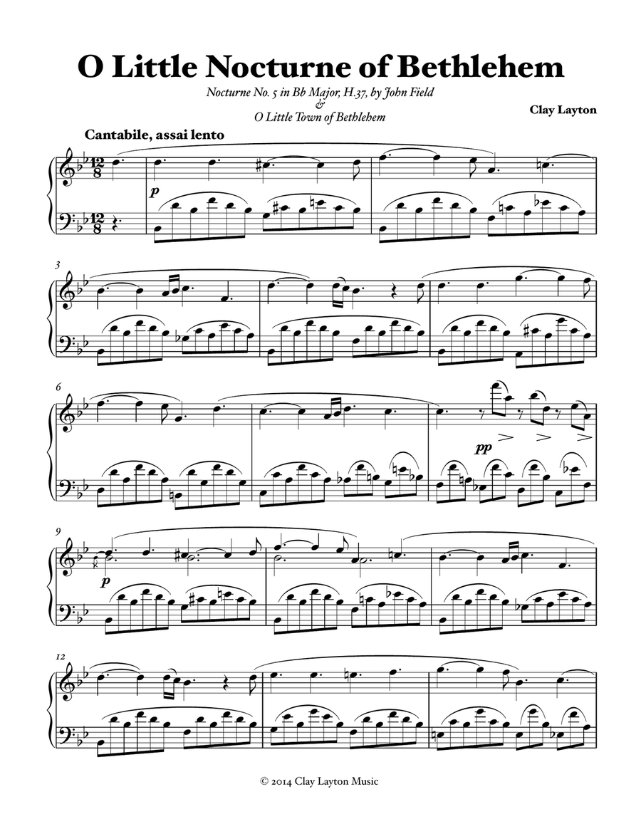 O Little Nocturne of Bethlehem Piano Solo scores gallery preview page 2