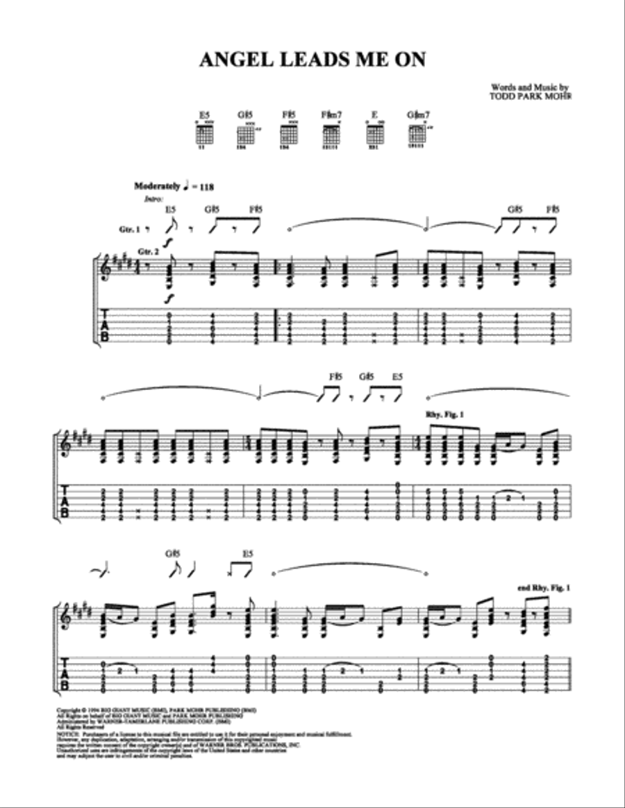 Angel Leads Me On Angel Leads Me On Electric Guitar scores gallery preview page 1