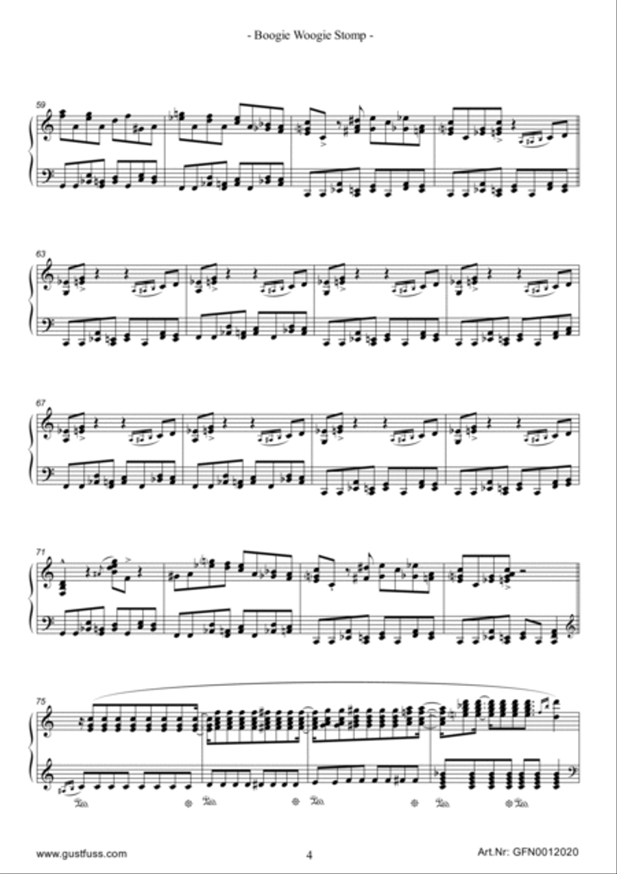 Boogie Woogie Stomp (Albert Ammons Transcription) Piano Solo scores gallery preview page 5