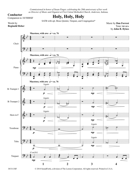 Holy, Holy, Holy - Brass and Timpani Score and Parts