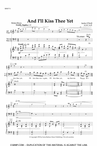 And I'll Kiss Thee Yet - SATB Octavo