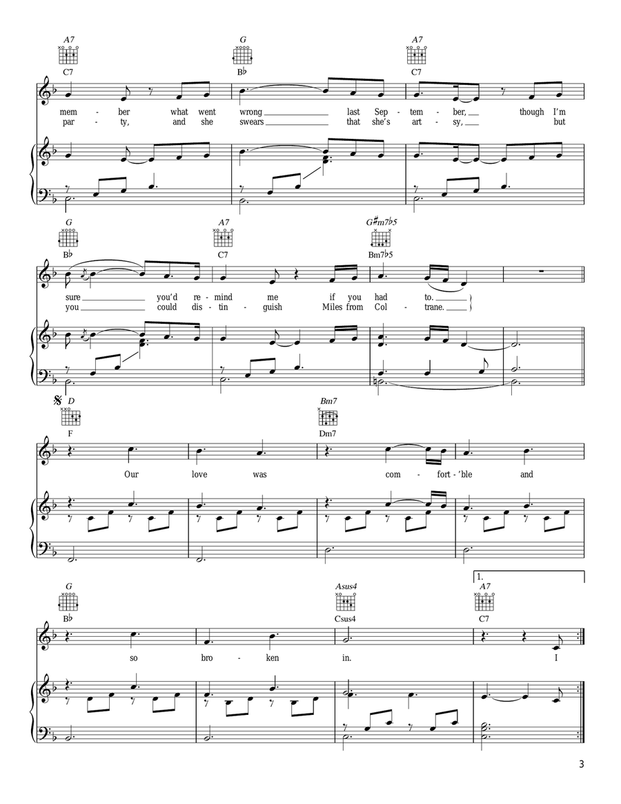 Comfortable Comfortable Piano, Vocal, Guitar scores gallery preview page 3