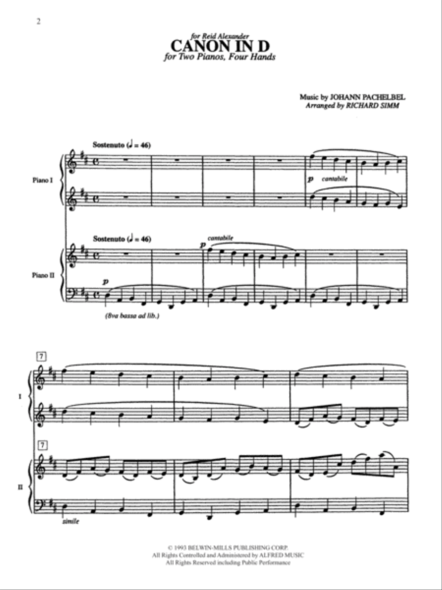 5 Classical Favorites Arranged for Two Pianos, Four Hands