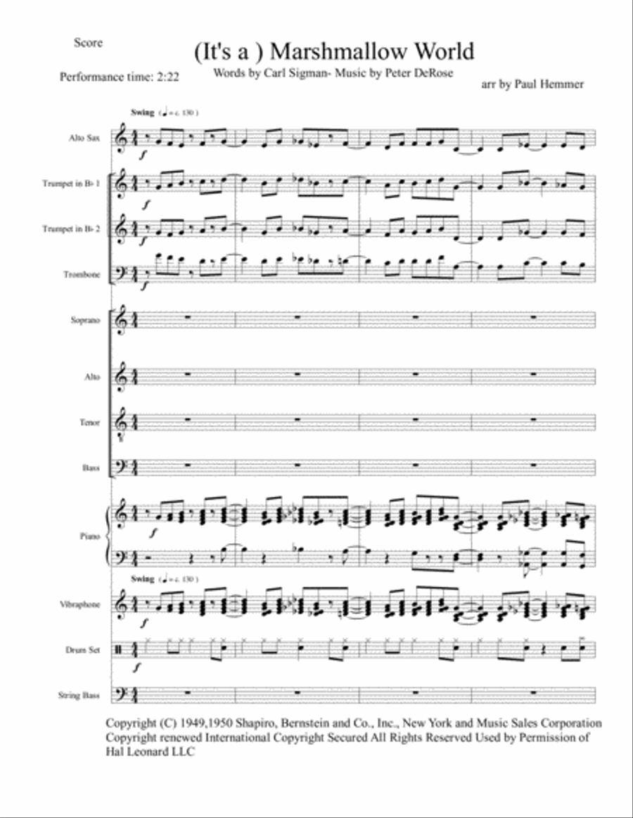 A Marshmallow World 4-Part scores gallery preview page 1