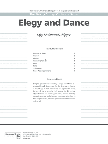 Elegy and Dance: Score