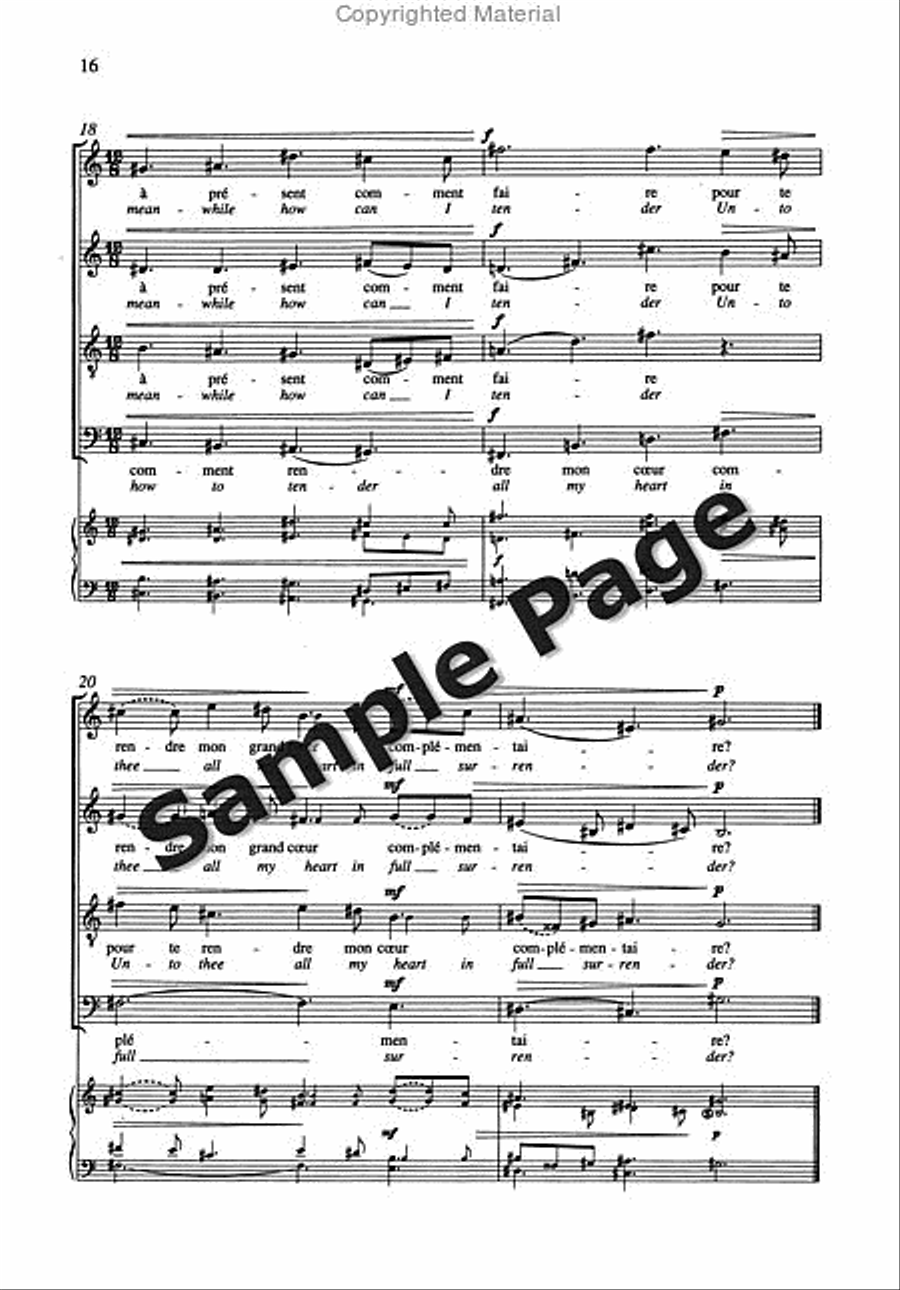 6 Chansons (Complete) 4-Part scores gallery preview page 16