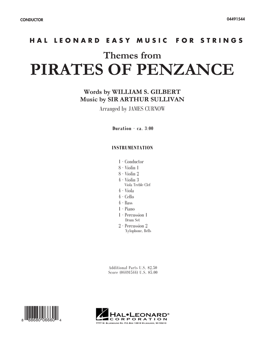 Themes from Pirates of Penzance - Conductor Score (Full Score) String Orchestra scores gallery preview page 1
