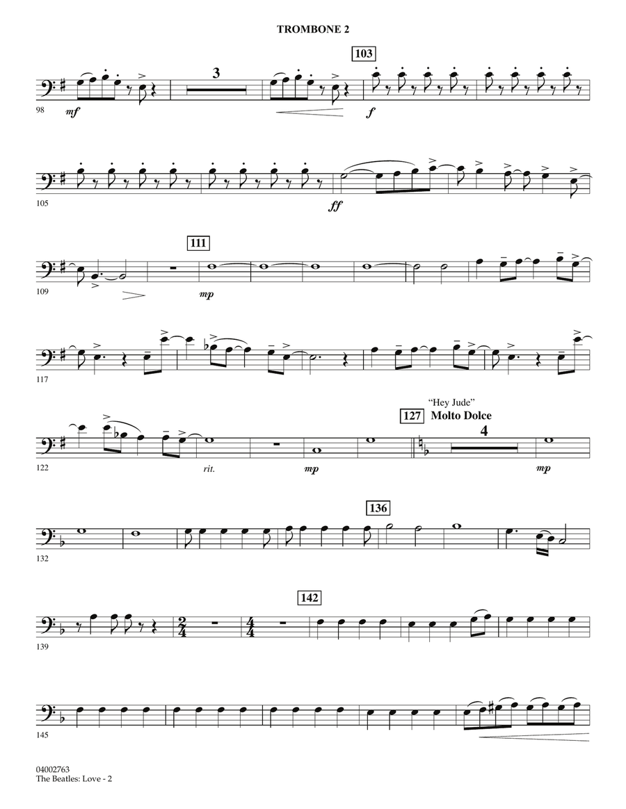 The Beatles: Love - Trombone 2 Concert Band scores gallery preview page 2