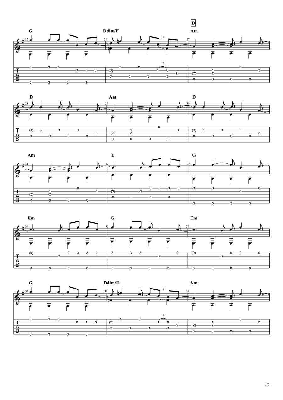 My Sweet Lord Guitar Tablature scores gallery preview page 3