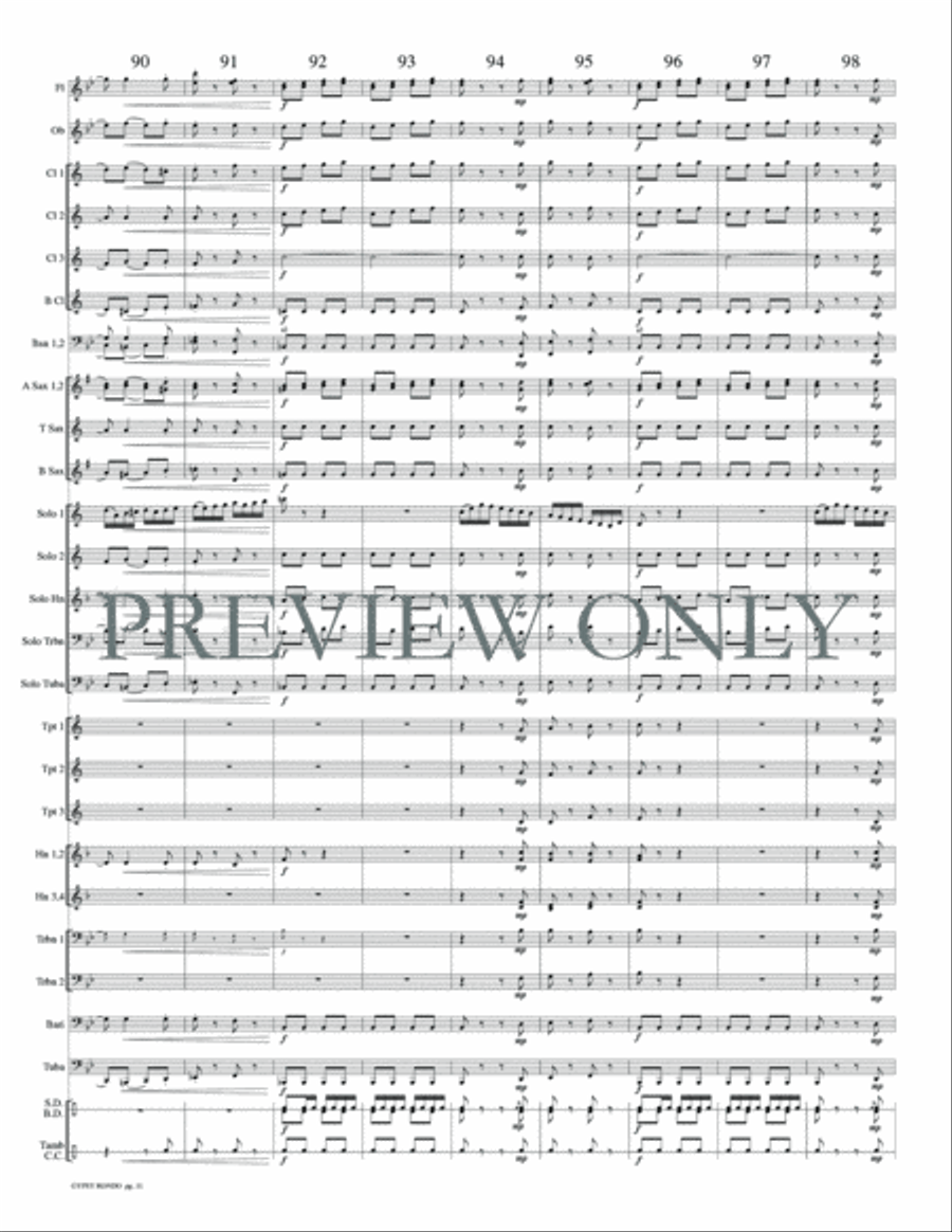 Gypsy Rondo Concert Band scores gallery preview page 14