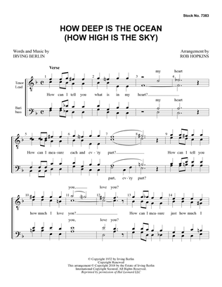 Book cover for How Deep Is The Ocean (How High Is the Sky) (arr. Rob Hopkins)