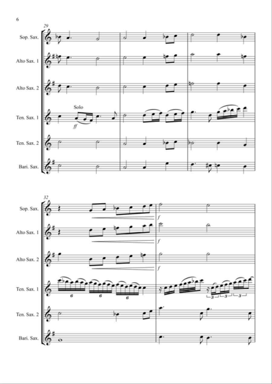 Bohemian Rhapsody Bohemian Rhapsody Saxophone Quintet scores gallery preview page 6