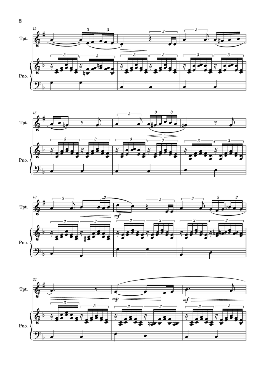Ave Maria (Schubert) - Pdf Sheet Music + Mp3 Playback + Mp3 Demo B-Flat Trumpet scores gallery preview page 3