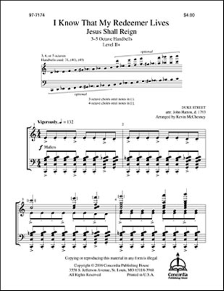 I Know That My Redeemer Lives (McChesney) Handbell Choir scores gallery preview page 1