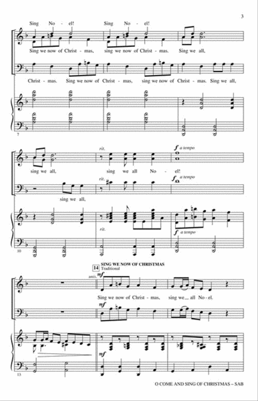 O Come and Sing of Christmas 3-Part scores gallery preview page 3