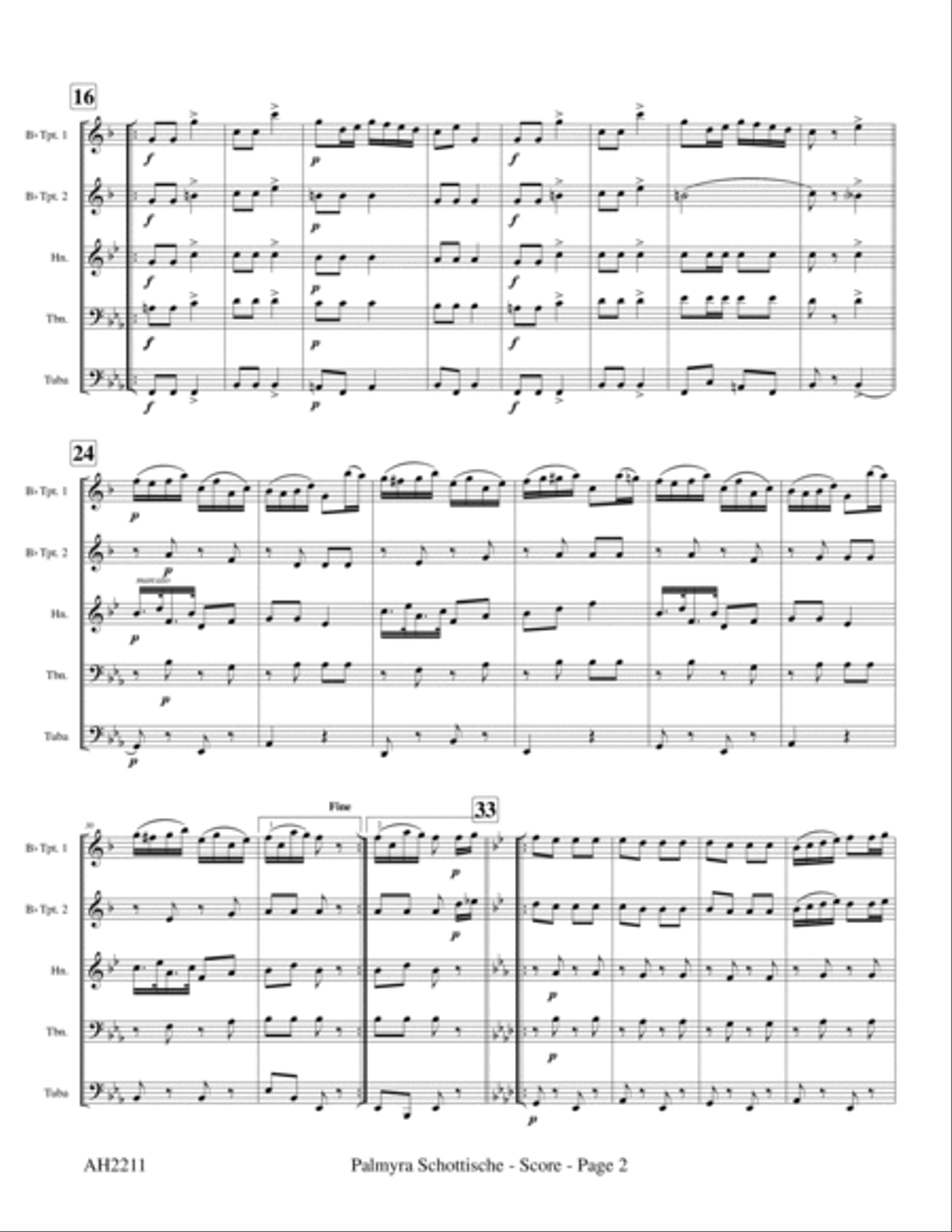 Palmyra Schottische - Port Royal Civil War Series for Brass Quintet Brass Quintet scores gallery preview page 6