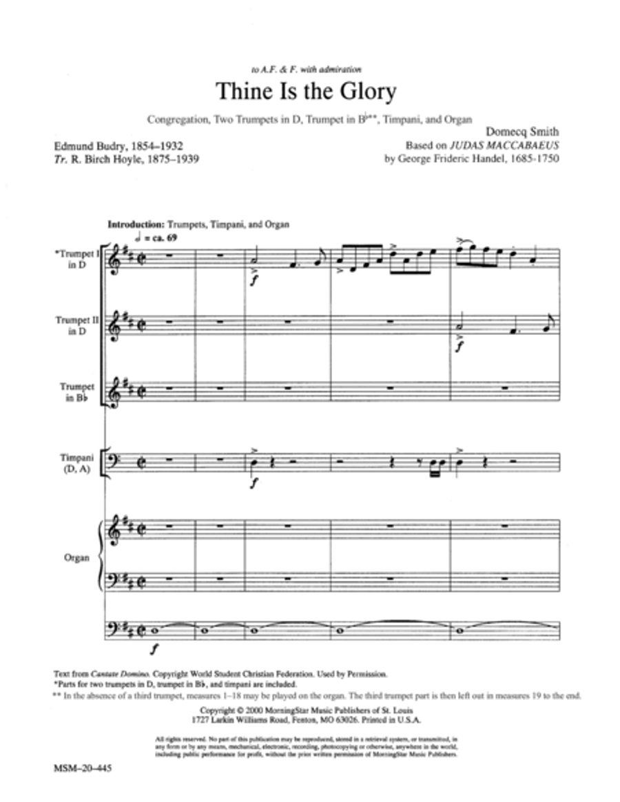 Thine Is the Glory Thine Is the Glory Trumpet scores gallery preview page 1