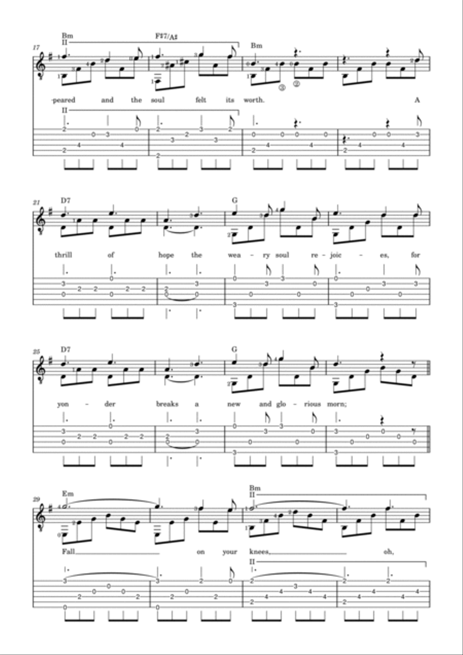 O, Holy Night Classical Guitar scores gallery preview page 2