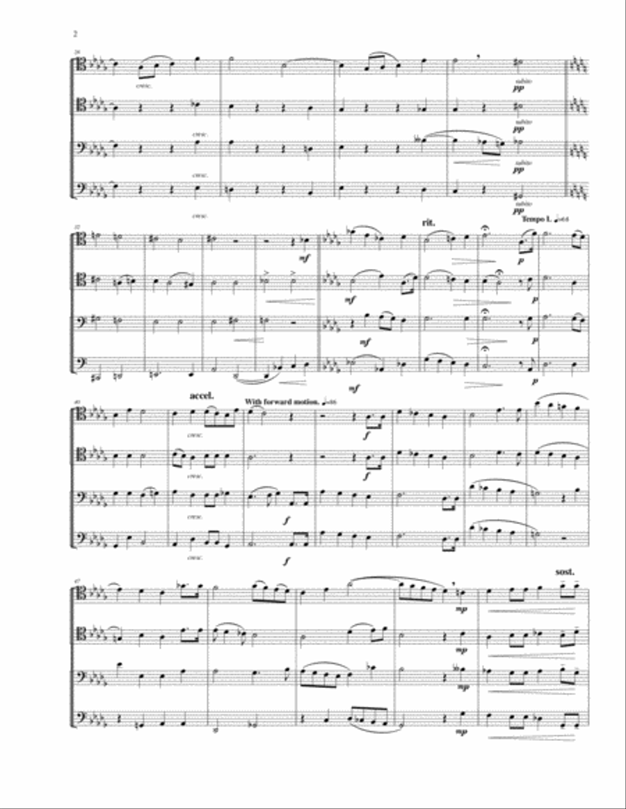 The Heavens Declare the Glory of God (arranged for Trombone Quartet) Trombone Quartet scores gallery preview page 2