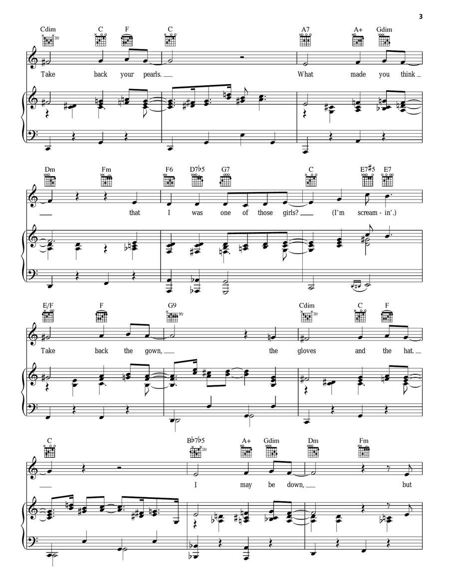 Take Back Your Mink Piano, Vocal, Guitar scores gallery preview page 3