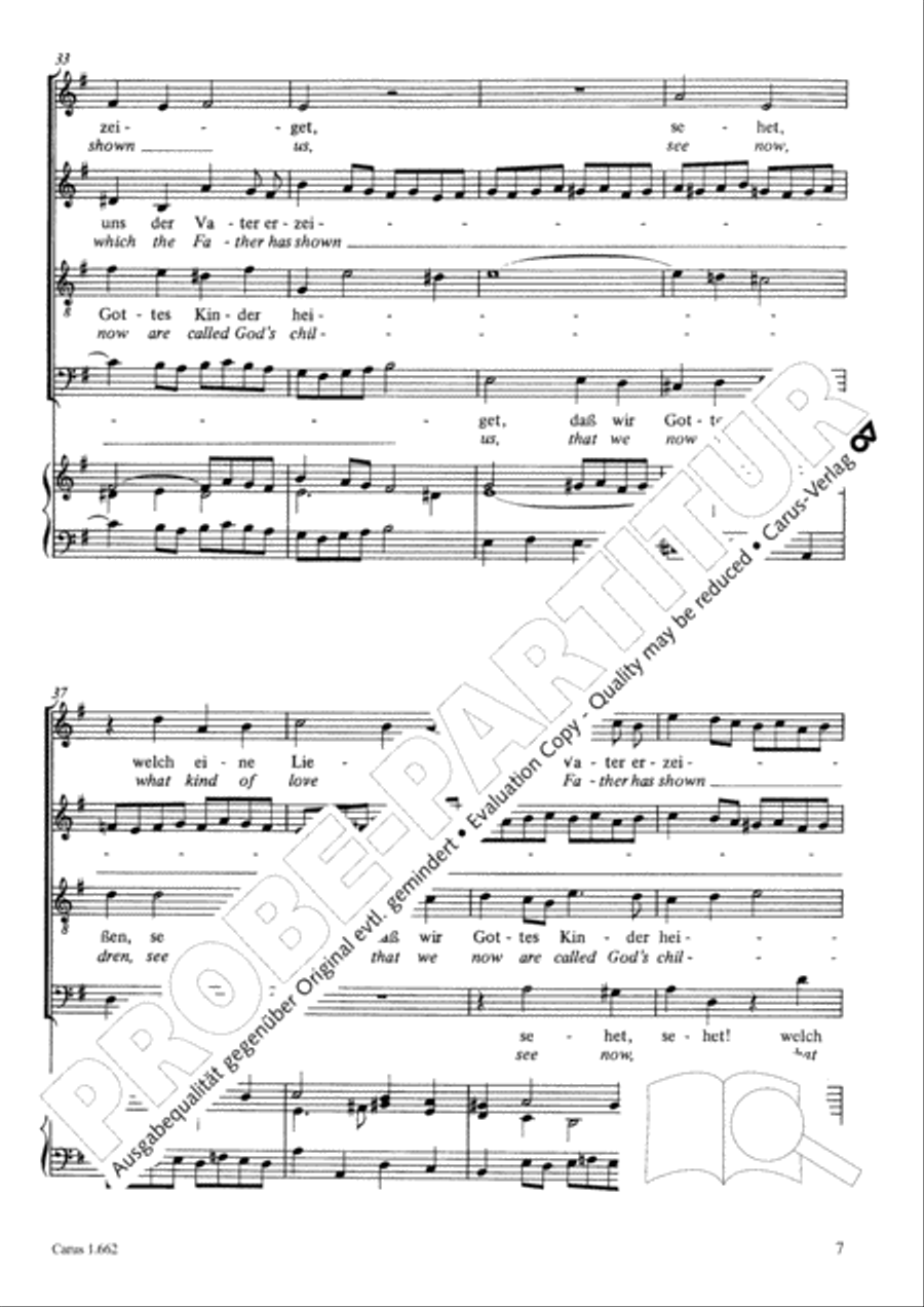 See now, what kind of love (Sehet, welch eine Liebe hat uns der Vater erzeiget) 4-Part scores gallery preview page 22
