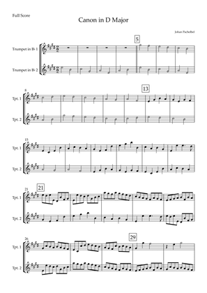 Canon in D Major (Johann Pachelbel) for Trumpet in Bb Duo