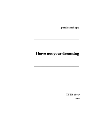 Book cover for I have not your dreaming
