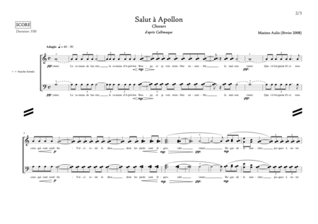 Hymn to Apollo, for chorus (mixed, male or female)