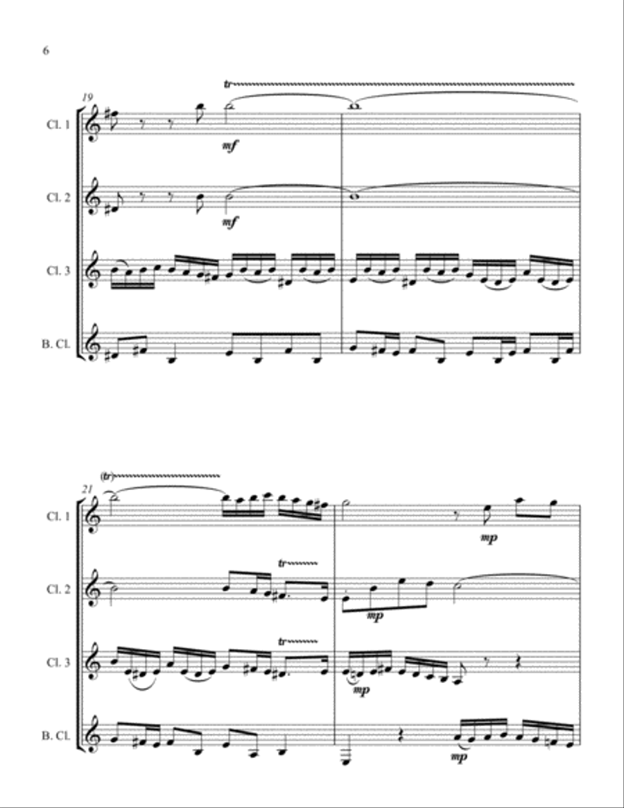 'Little' Fugue in G Minor - For Clarinet Quartet Clarinet Quartet scores gallery preview page 6