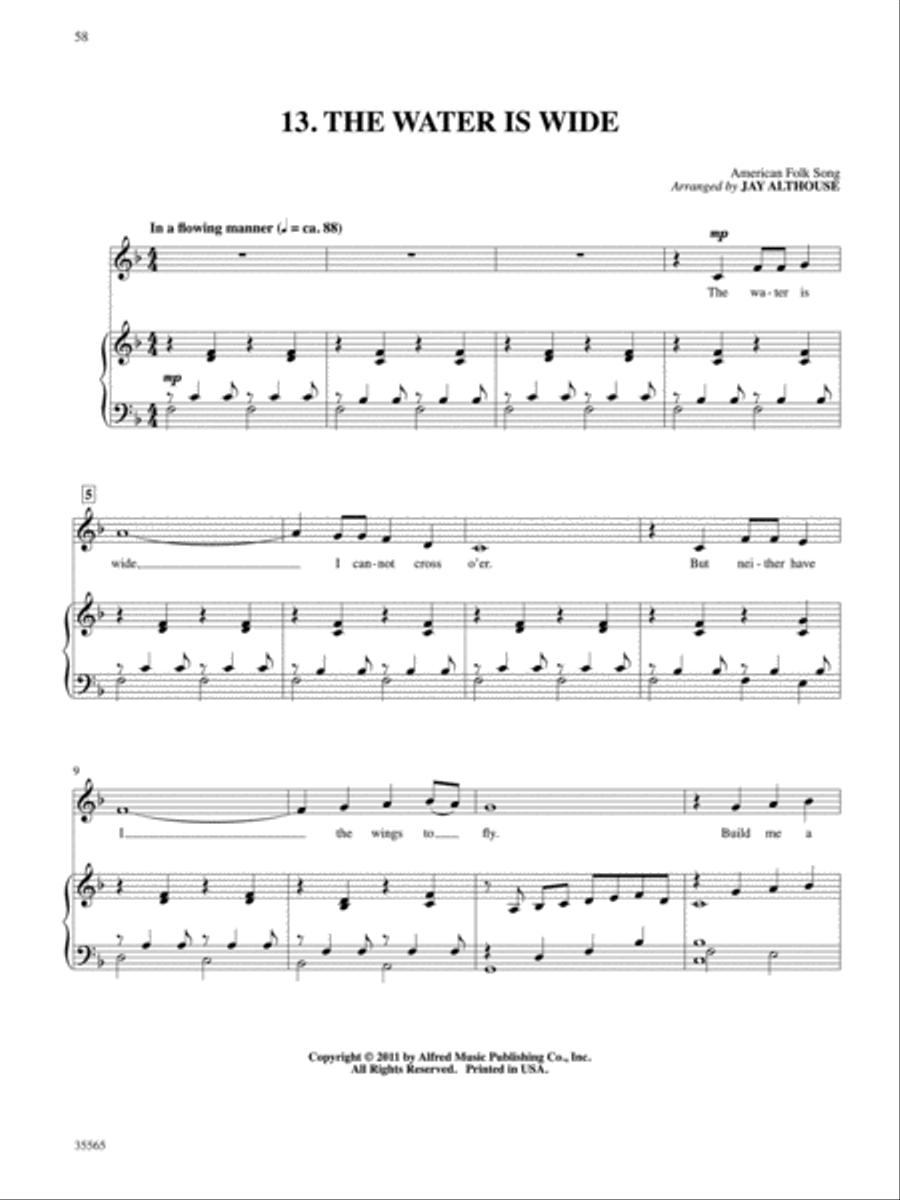 American Folk Songs for Solo Singers Piano Accompaniment scores gallery preview page 4