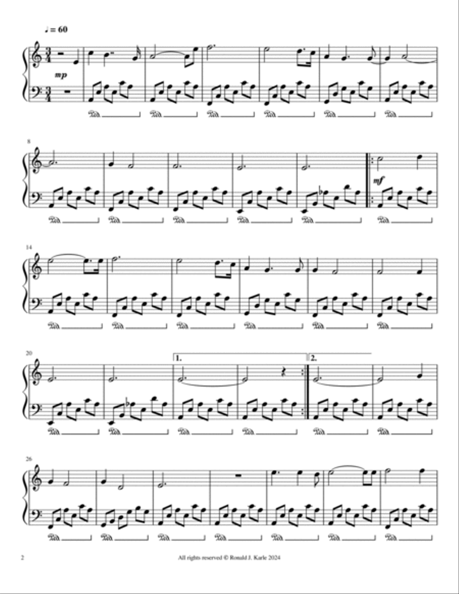 The Night of Poems Nocturne #306 Piano Method scores gallery preview page 2