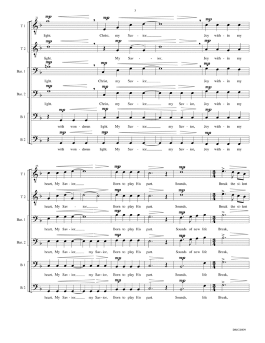 Christ My Savior (TTBBBB, unaccompanied) TTBB scores gallery preview page 3