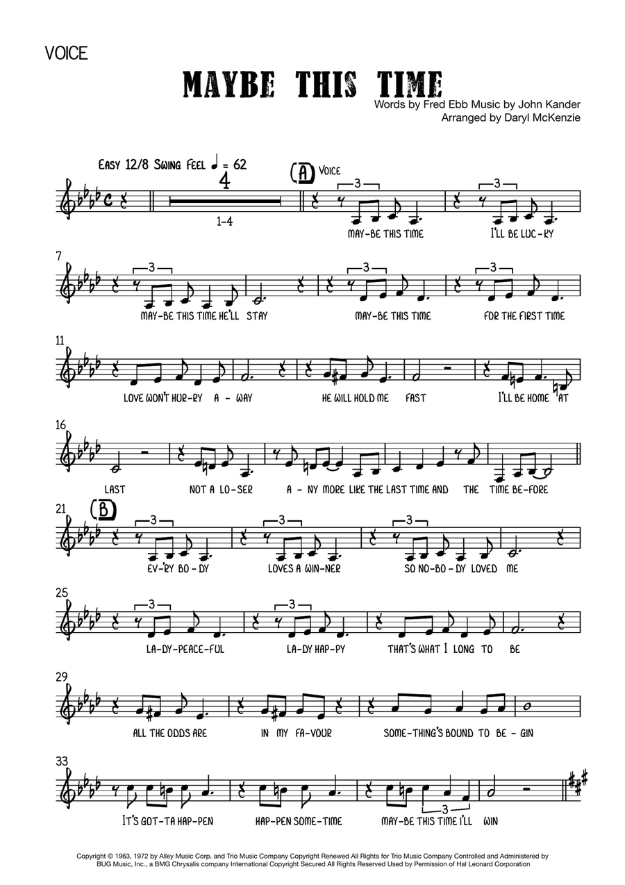Maybe This Time Jazz Ensemble scores gallery preview page 1