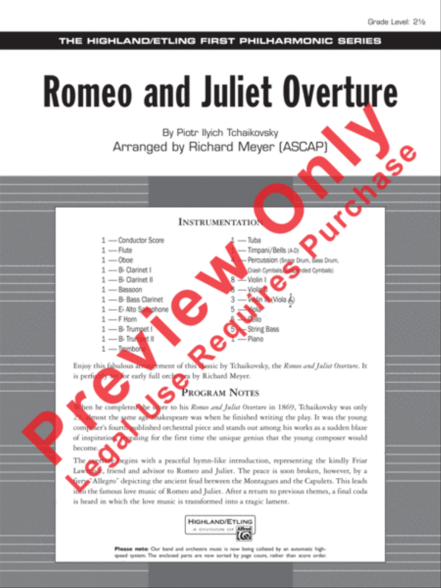 Romeo and Juliet Overture Full Orchestra scores gallery preview page 21